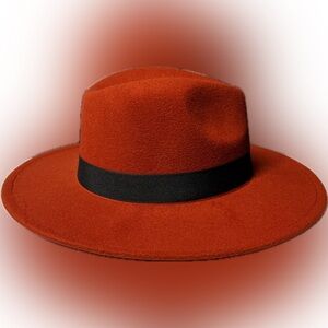 Chic Rust Fedora with Black Band